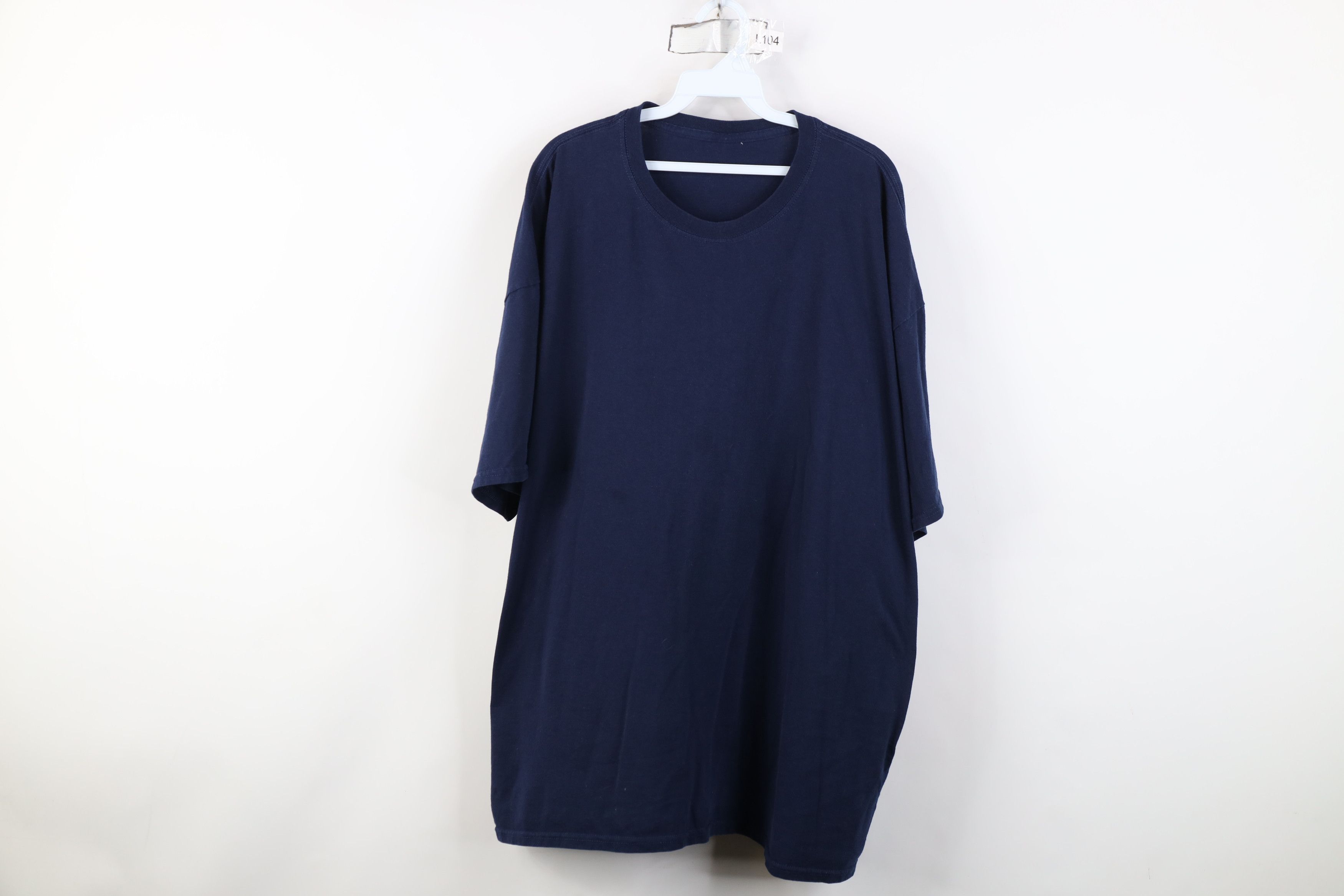 Vintage Vintage 90s Y2K Streetwear Blank Cotton T-Shirt Navy Blue Size US XXL / EU 58 / 5 - 1 Thumbnail