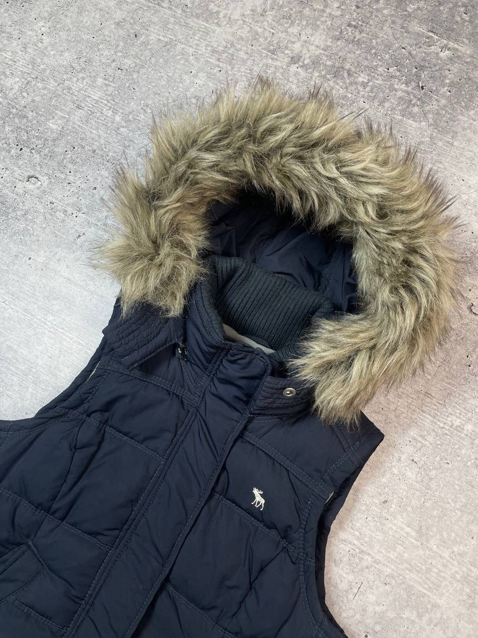 Abercrombie & Fitch Vintage 00s Abercrombie Fitch Faux Fur Puffer Down Vest Y2K Size L / US 10 / IT 46 - 4 Thumbnail