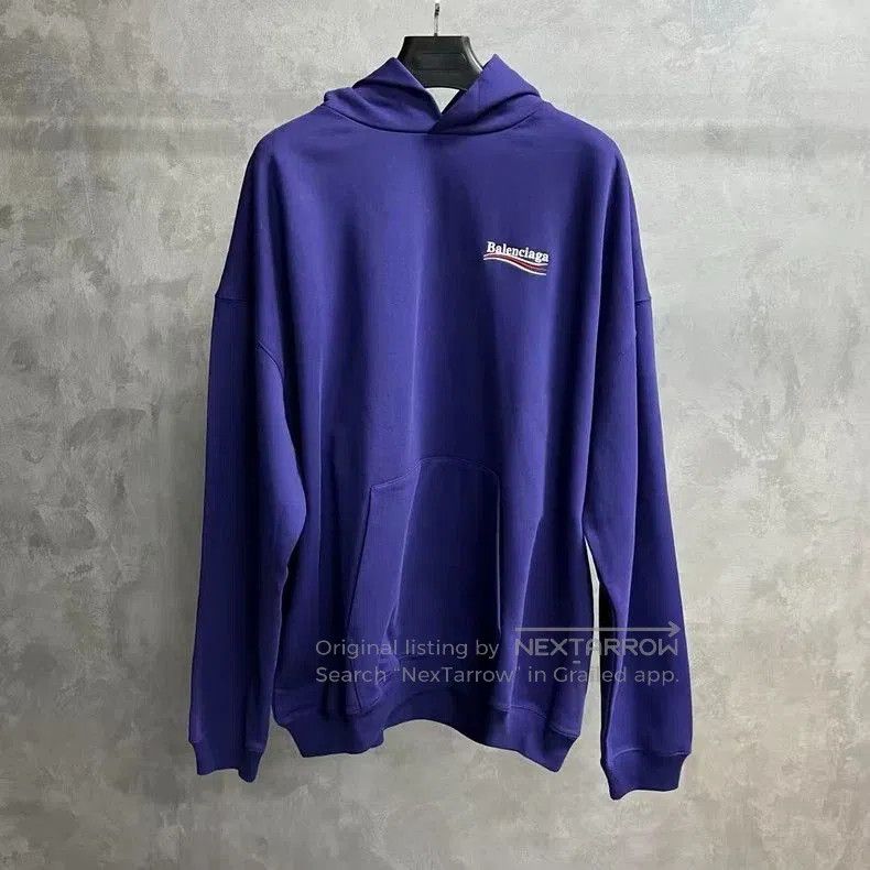 Balenciaga Balenciaga Blue Embroidered Hoodie. Size US S / EU 44-46 / 1 - 1 Thumbnail