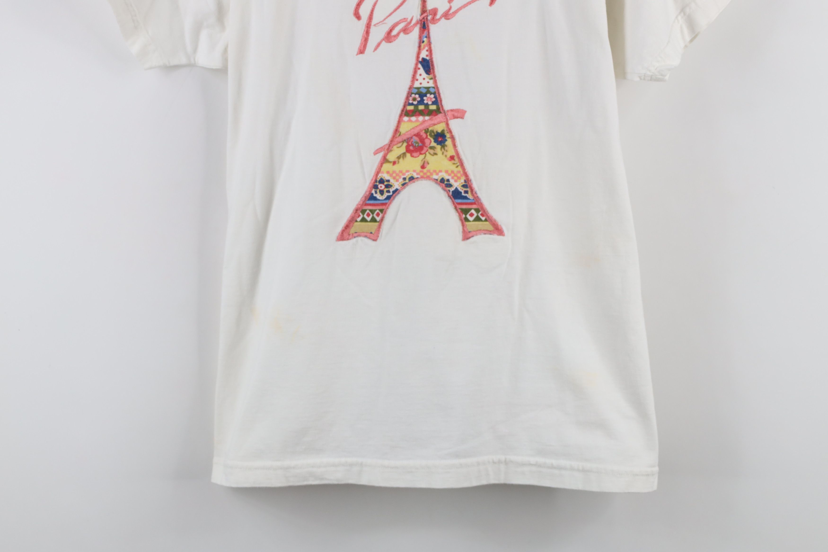 Vintage Vintage 90s Streetwear Paris Eiffel Tower Flower T-Shirt Size S / US 4 / IT 40 - 3 Thumbnail