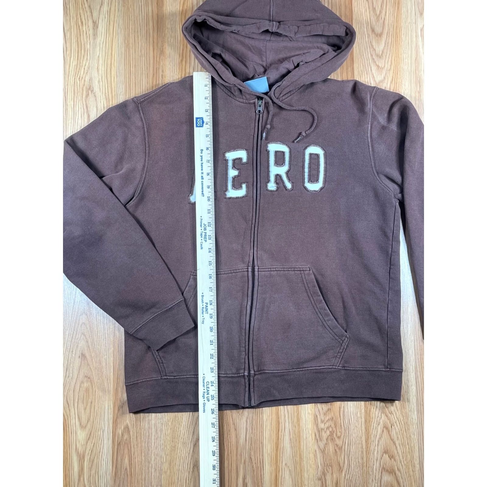 Vintage Aéropostale Hoodie Mens M Medium Brown Full Zip Sweatshirt Cotton Polyester Blend Size US M / EU 48-50 / 2 - 3 Thumbnail