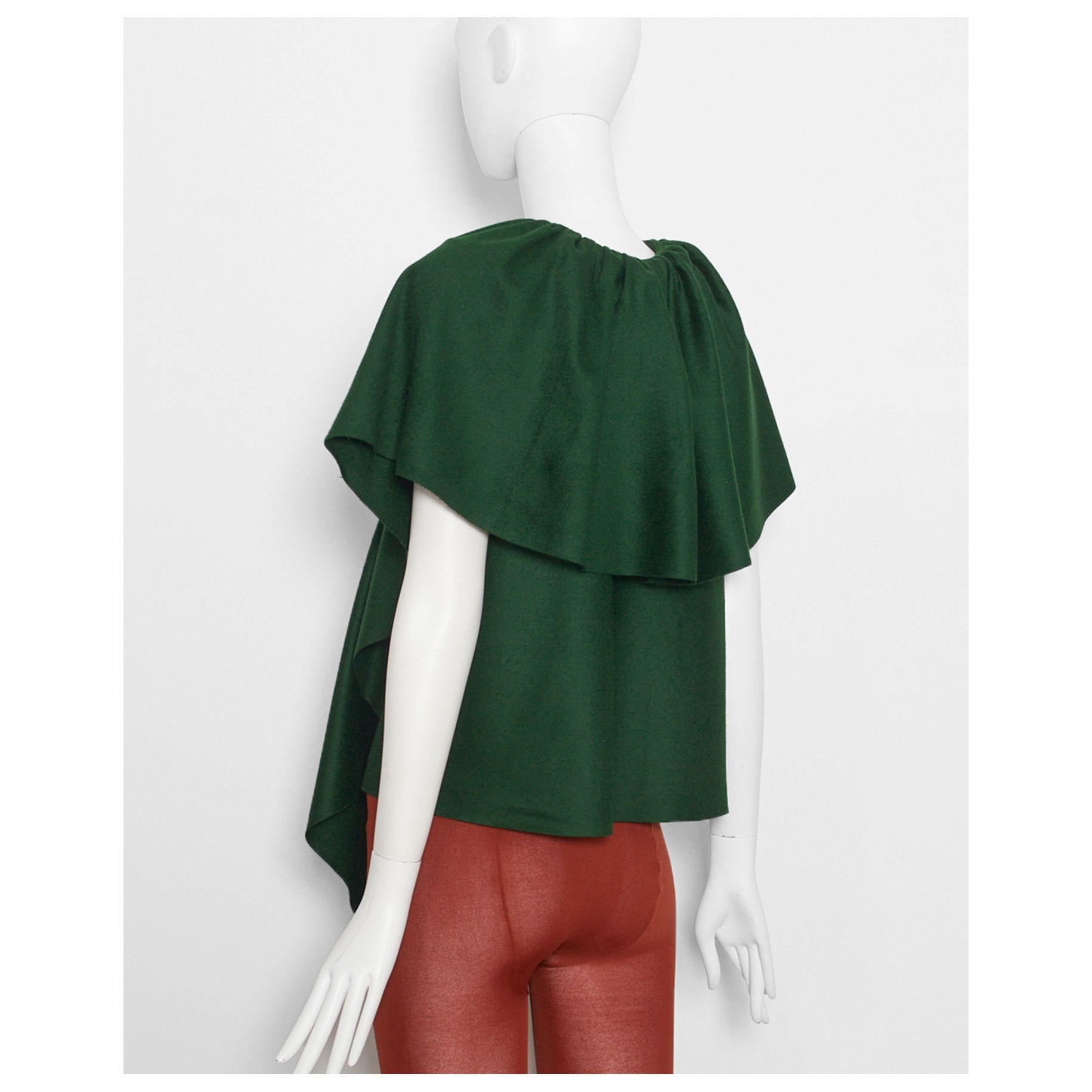 Bernhard Willhelm vintage 1999 green BERNHARD WILLHELM loden wool draped top Size S / US 4 / IT 40 - 3 Thumbnail