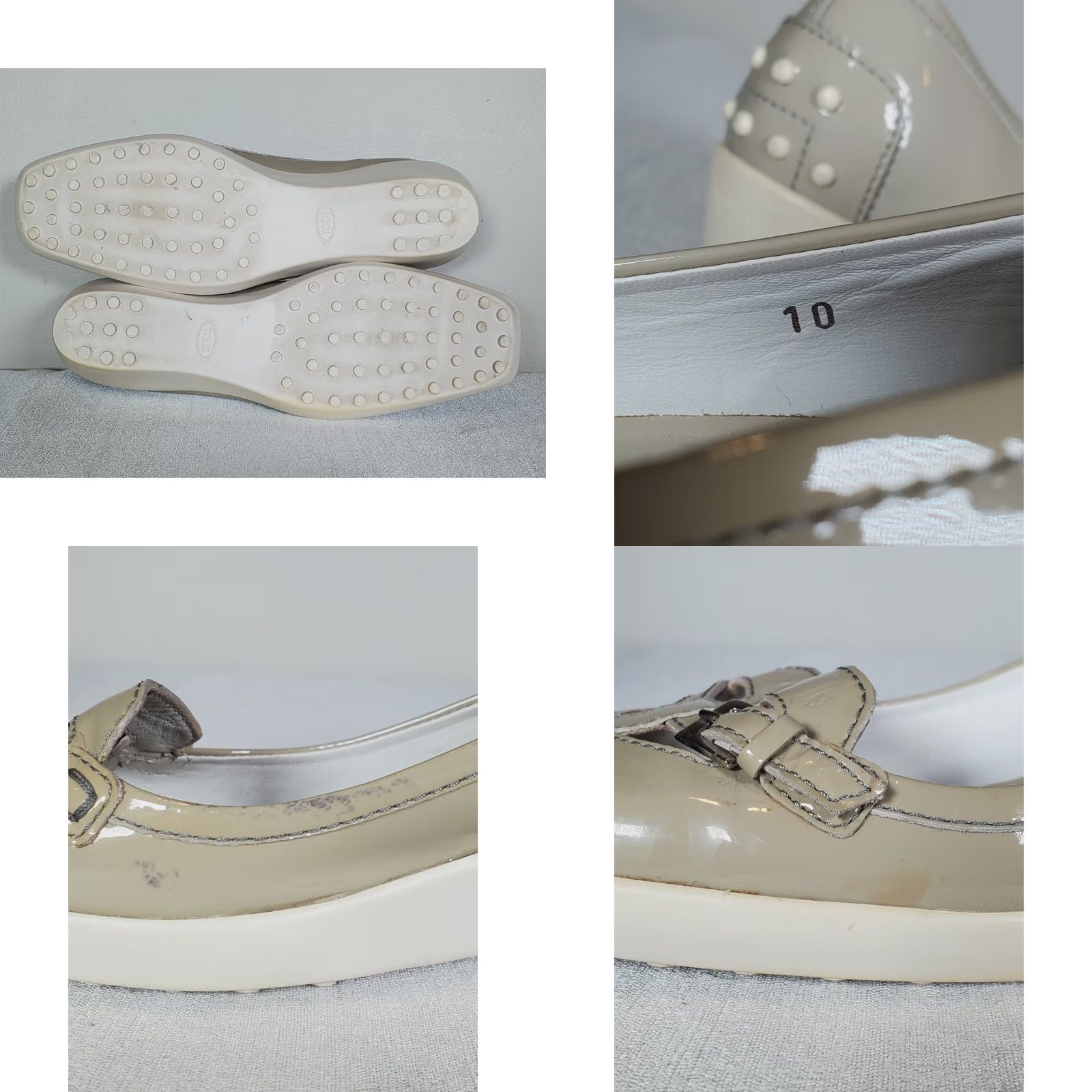 Vintage TOD's Gray Patent Leather Wedges Slip On Pumps Women's US 10 Shoes" Size US 10 / IT 40 - 9 Thumbnail