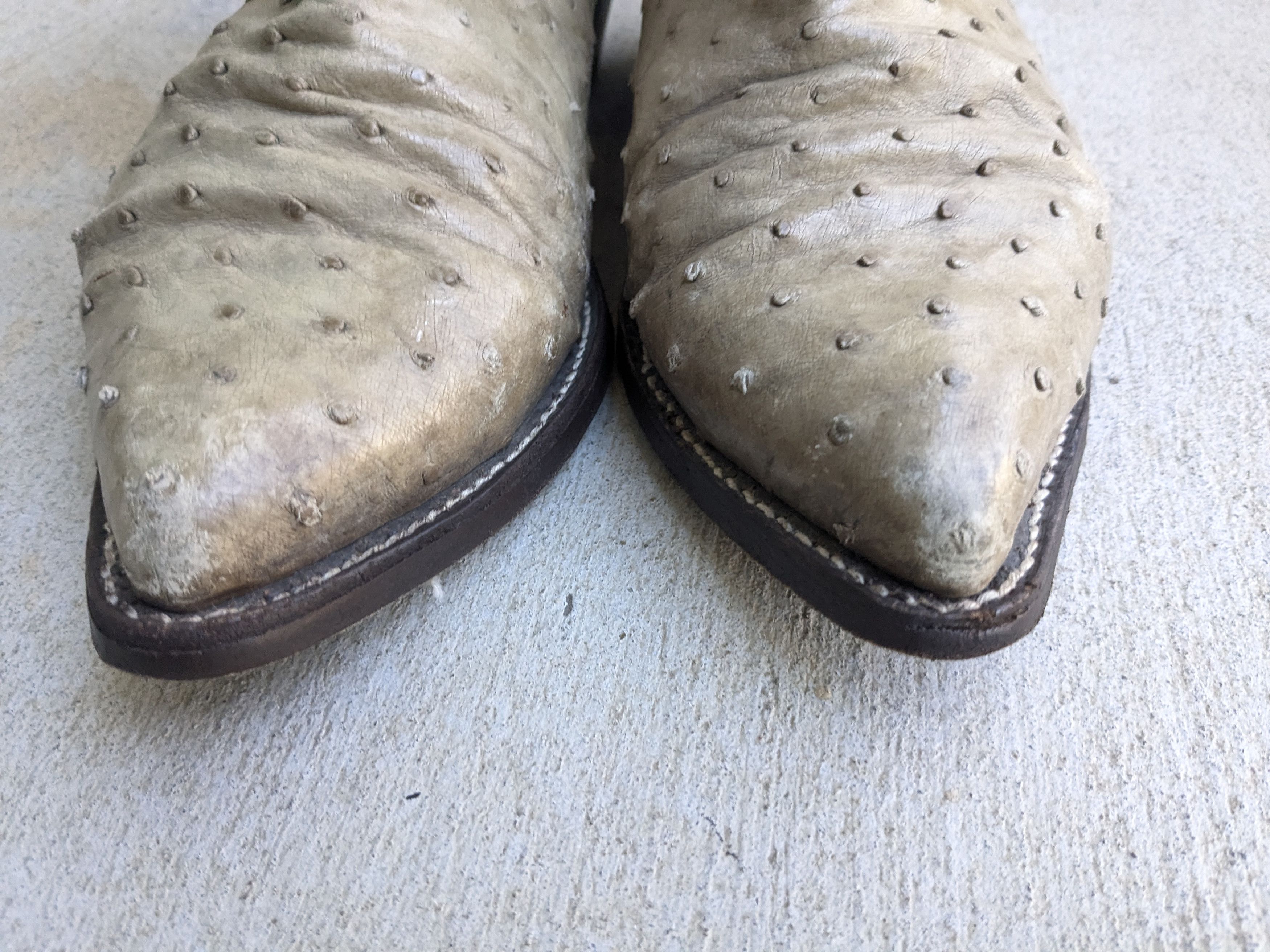 Tony Lama Tony Lama Cowboy Boots Ostrich 9 EE Beige Leather USA Size US 9 / EU 42 - 2 Thumbnail