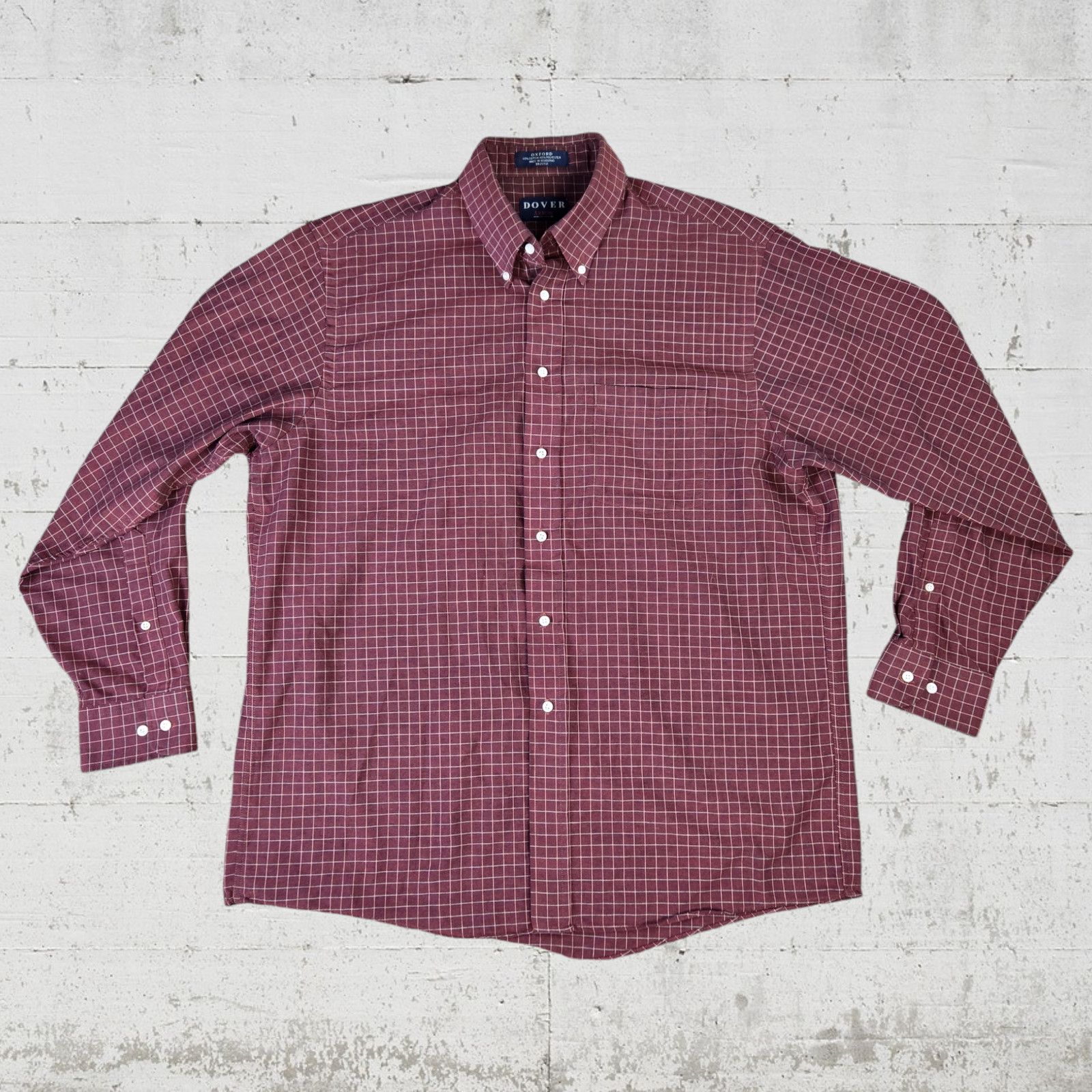 Vintage Vintage Dark Red Plaid Oxford Shirt Size 17 Size US L / EU 52-54 / 3 - 2 Thumbnail
