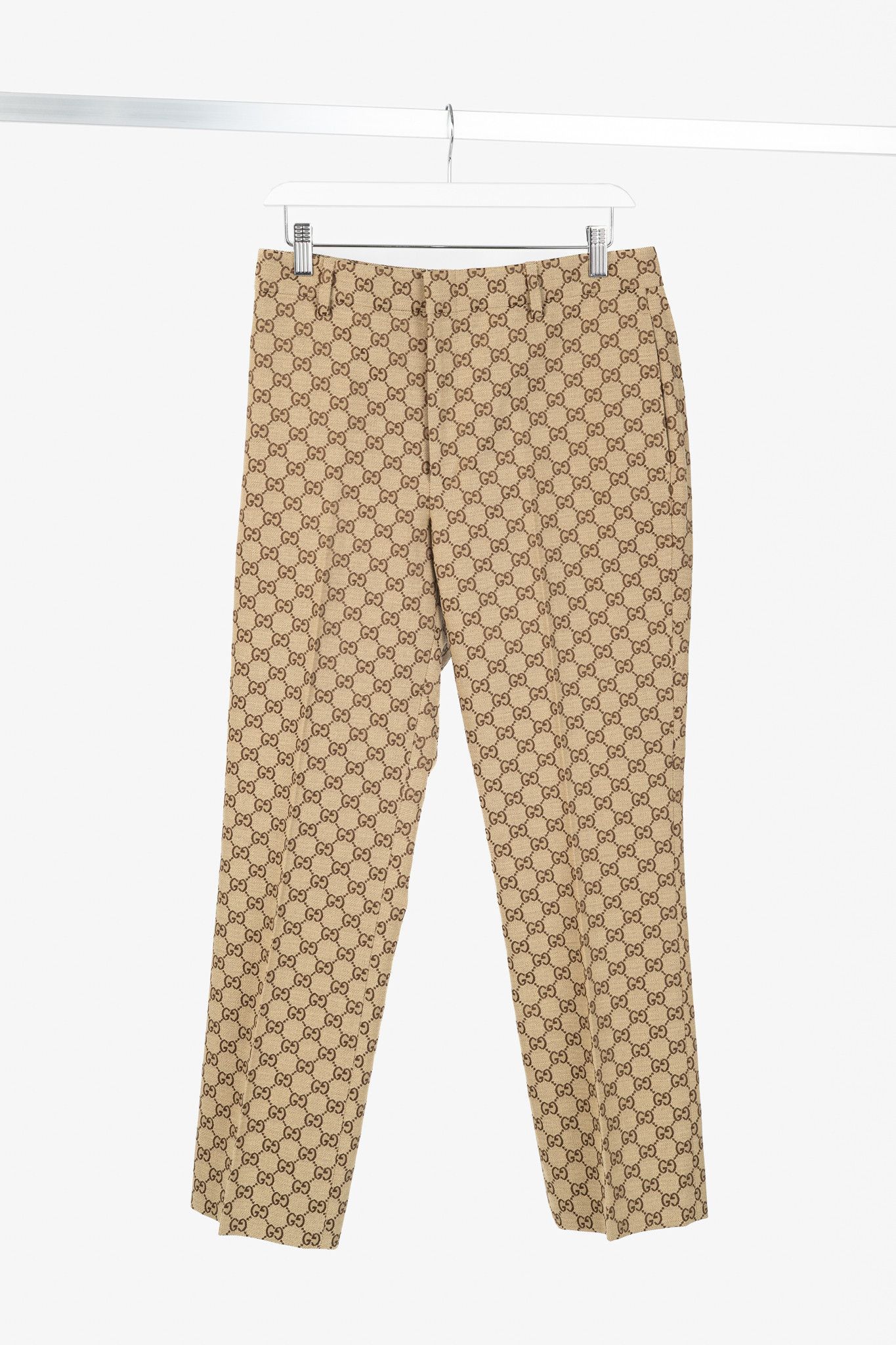 Gucci Gucci Beige & Ebony GG Canvas Cropped Pant Size 28" / US 6 / IT 42 - 1 Thumbnail