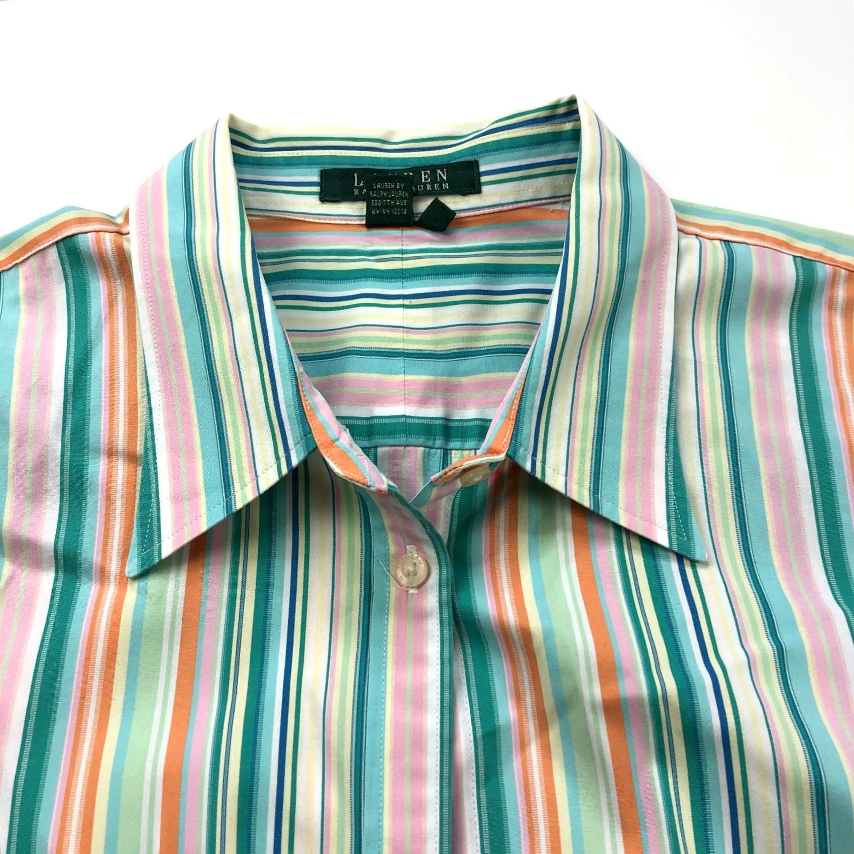 Ralph Lauren Lauren Ralph Lauren Plus Button Up Shirt 2X Multicolor Striped Long Sleeve Shirt Womens Size XXL / US 16-18 / IT 52-54 - 2 Thumbnail