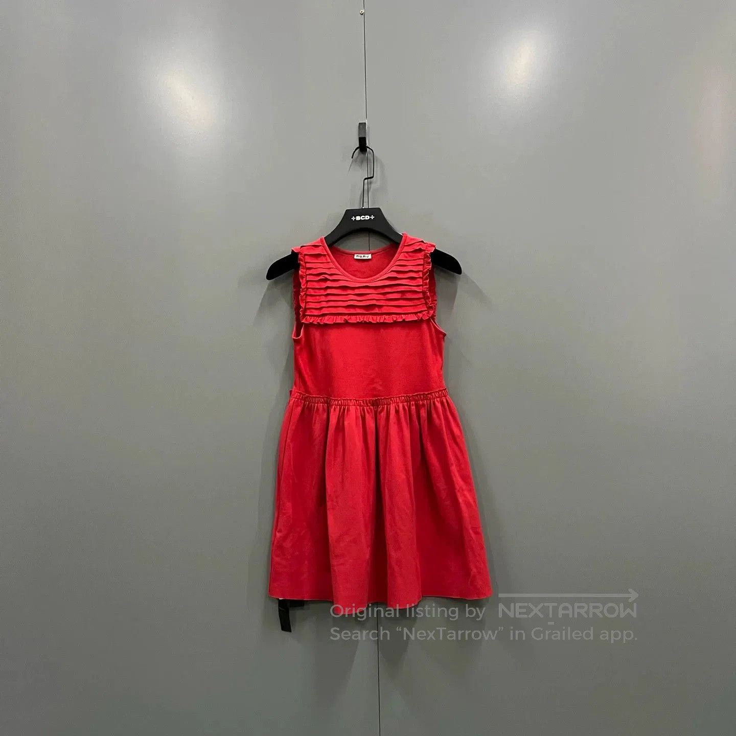 Miu Miu Miu Miu Red Ruffle Striped Sleeveless Dress. Size S / US 4 / IT 40 - 1 Thumbnail