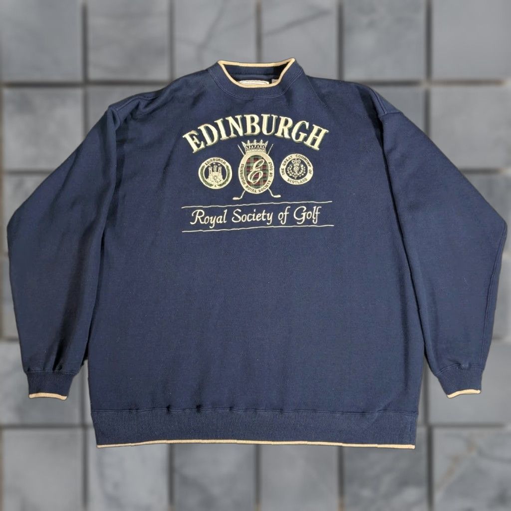 Vintage VTG Edinburgh Royal Society of Golf Sweatshirt Mens 2XL Blue Embroidered Pullover Shirt Size US XXL / EU 58 / 5 - 1 Thumbnail