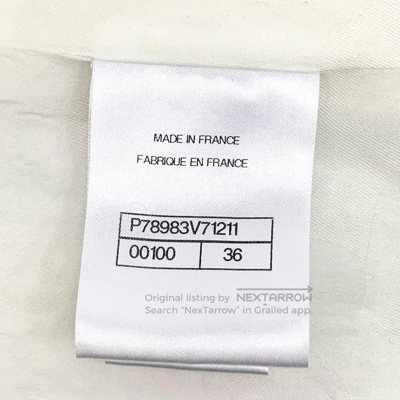 Chanel Chanel White camelia cotton V-neck single-breasted long-sl Size XS / US 0-2 / IT 36-38 - 6 Thumbnail