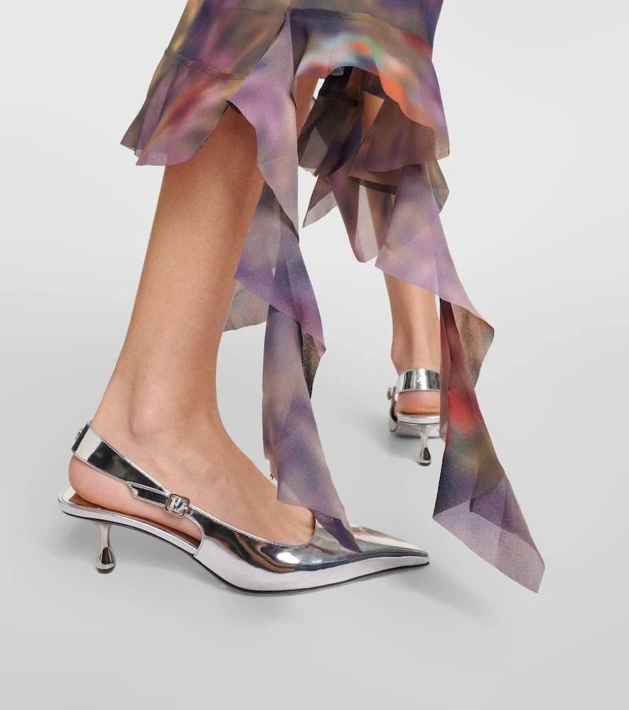 Jimmy Choo o1s22i1n1024 Slingback Décolleté Pumps in Silver Size US 11 / IT 41 - 4 Thumbnail
