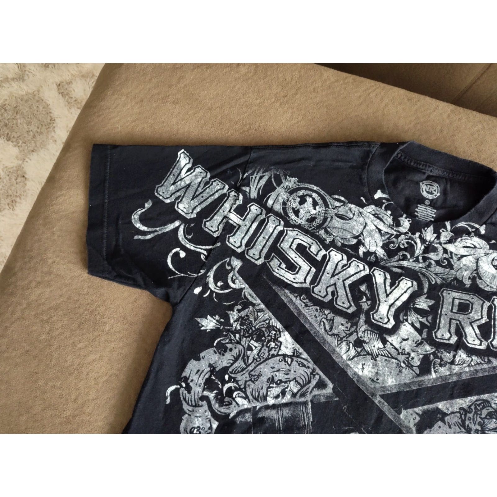 Doublet VINTAGE Whiskey River Beer Motorcycle Biker T-Shirt Adult Large Black Skull Guns Mens Size US L / EU 52-54 / 3 - 4 Thumbnail