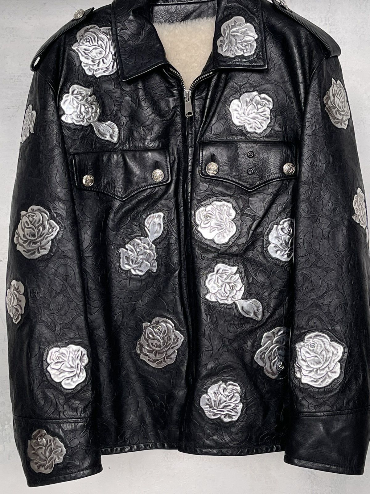 Calvin Klein 205W39NYC Calvin Klein 205w39nyc Metal Appliqué Police Leather Jacket Size US M / EU 48-50 / 2 - 3 Thumbnail