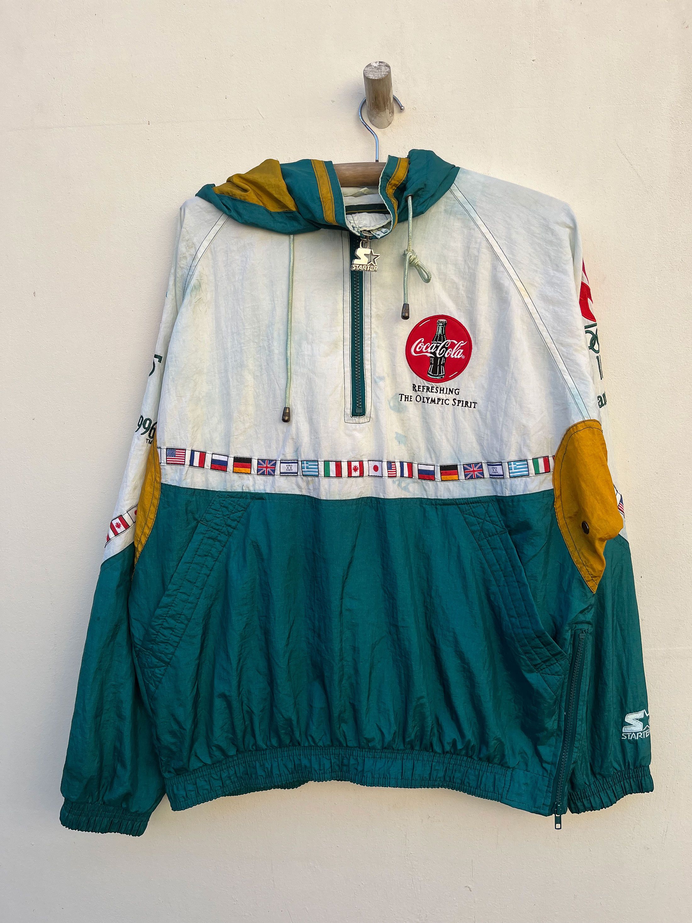 Sports Specialties × Starter Vintage Starter Olympic 90s Coca Cola Zipper Windbreaker Size US L / EU 52-54 / 3 - 1 Thumbnail