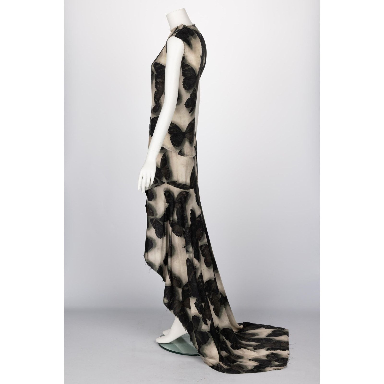 Lanvin Lanvin Alber Elbaz FW13 Silk Butterfly Print Fishtail Dress Size S / US 4 / IT 40 - 8 Thumbnail