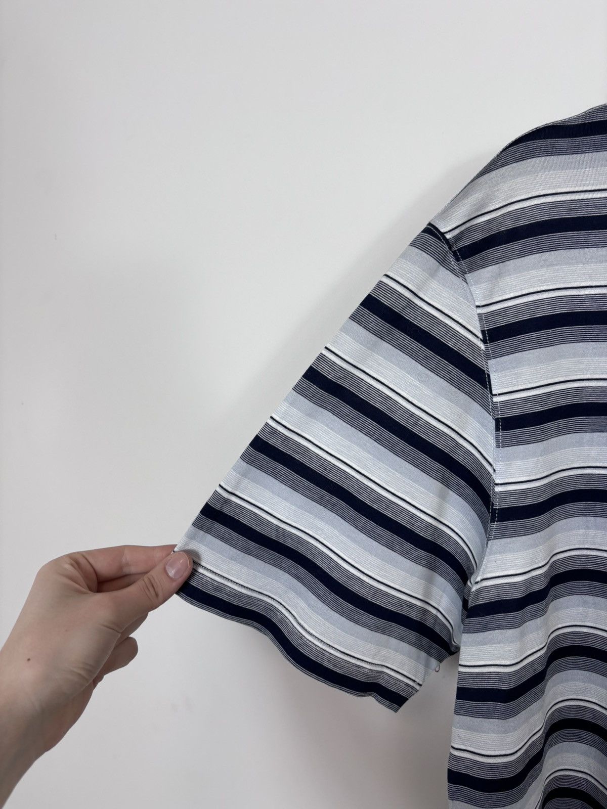 Corneliani Corneliani Men’s Multi Striped Short Sleeve Polo Shirt Size US XL / EU 56 / 4 - 6 Thumbnail