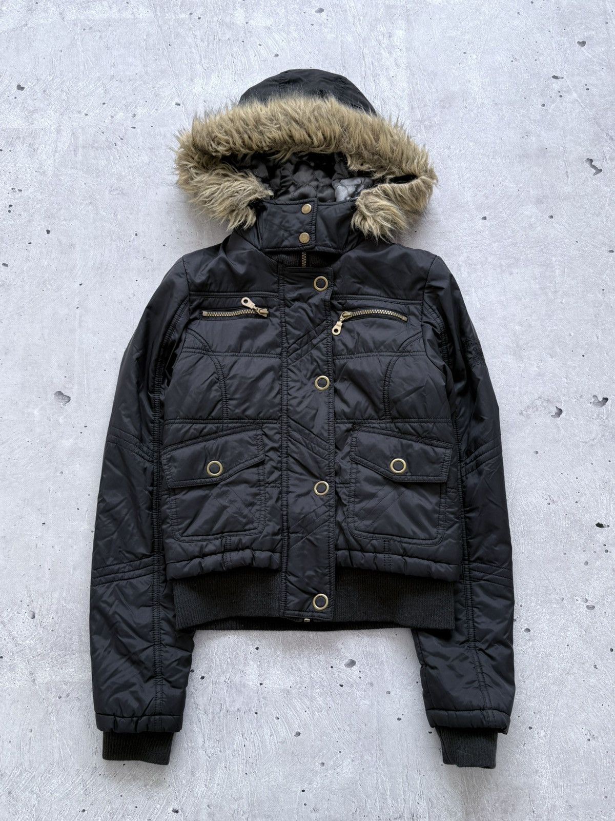 Japanese Brand 00s Hysteric Glamour Style Fur Hood Jacket Avant Garde Size US S / EU 44-46 / 1 - 1 Thumbnail