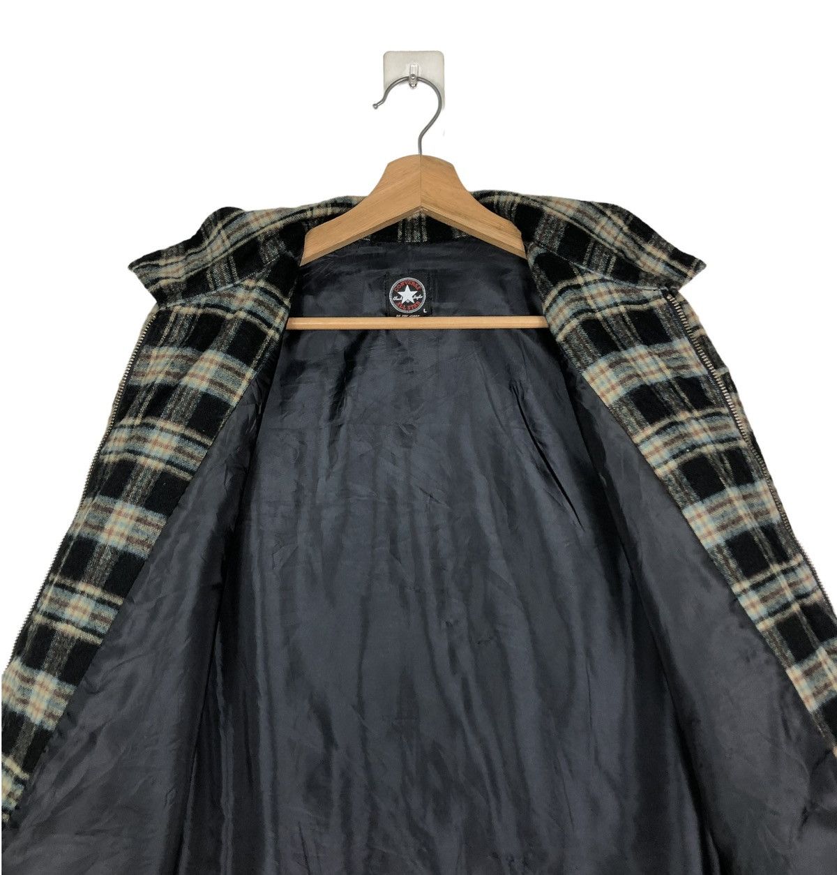 Flannel 🔥VINTAGE ZIPPER FLANNEL JACKET CONVERSE ALL STAR TARTAN Size US L / EU 52-54 / 3 - 14 Thumbnail