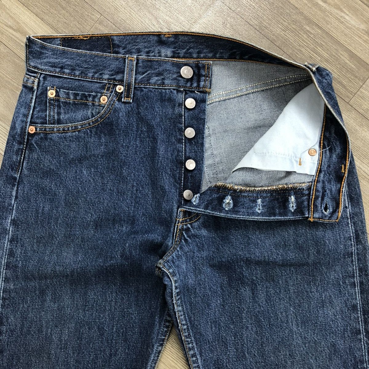 Levi's × Levi's Vintage Clothing 🇺🇸90’s Vintage Levis 501 #553 30x32 Straight Leg Blue Jeans Size US 42 / EU 58 - 7 Thumbnail