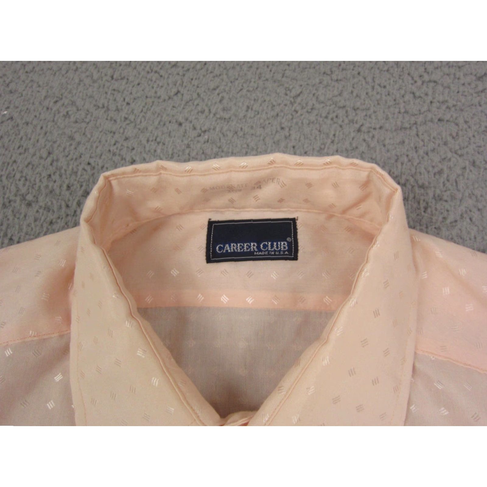 Vintage VINTAGE Career Club Shirt Mens 60s 70s Orange 16.5 Large Button-Up Collar Long Sleeve Made in USA Size US XL / EU 56 / 4 - 3 Thumbnail