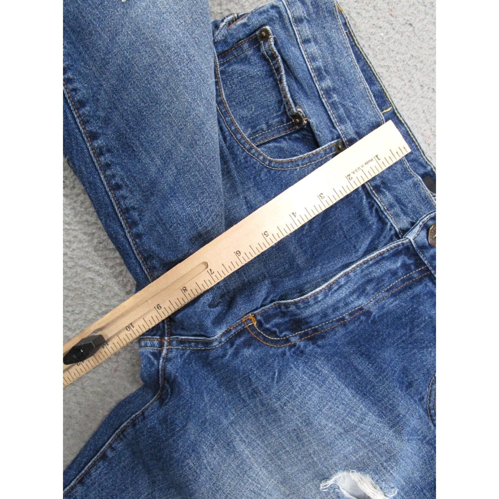 Denime Company Eighty One Mens Straight Leg Blue Distressed Denim Jeans Tag Size 34x30 Size US 34 / EU 50 - 7 Thumbnail