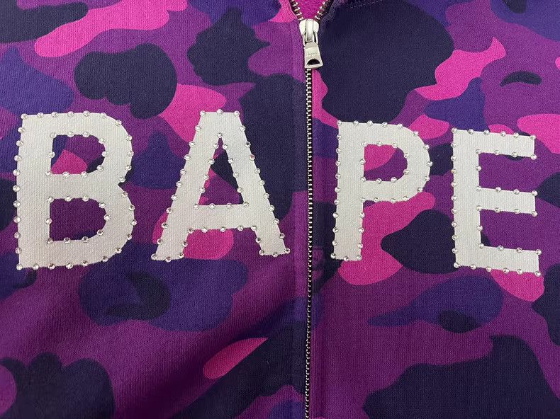 Bape Purple Camouflage BAPE Zip-up Hoodie Size US M / EU 48-50 / 2 - 2 Thumbnail