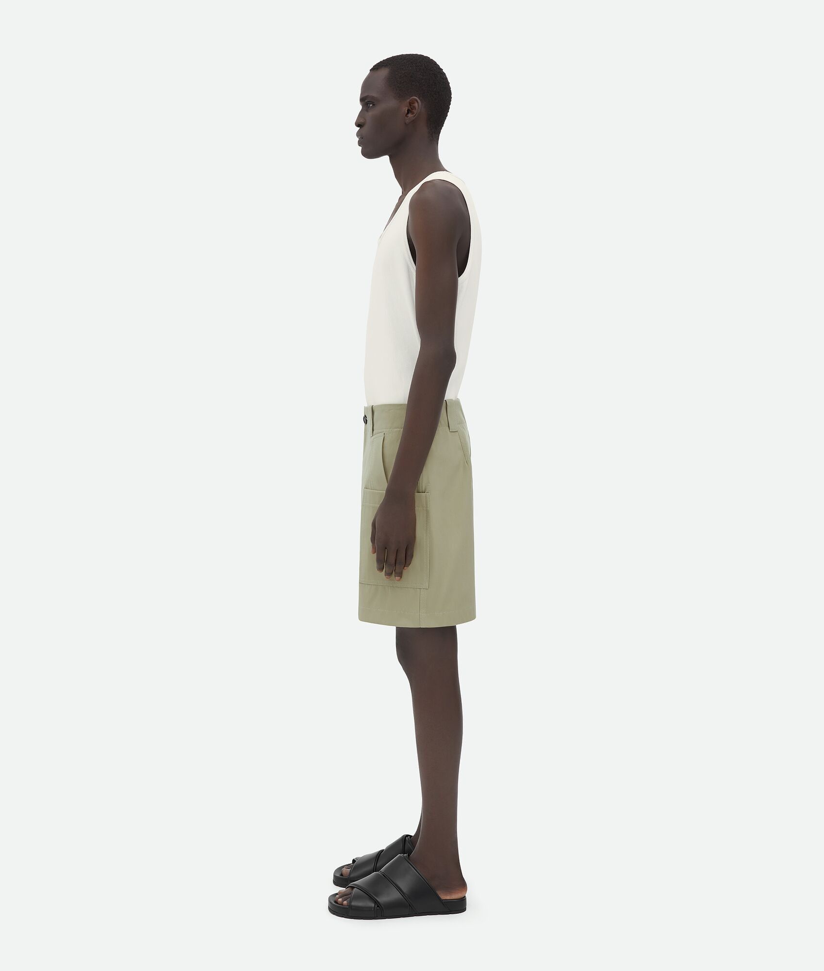 Bottega Veneta o1s1rm0725 Cargo Cotton Twill Shorts in Travertine Size US 38 / EU 54 - 2 Thumbnail