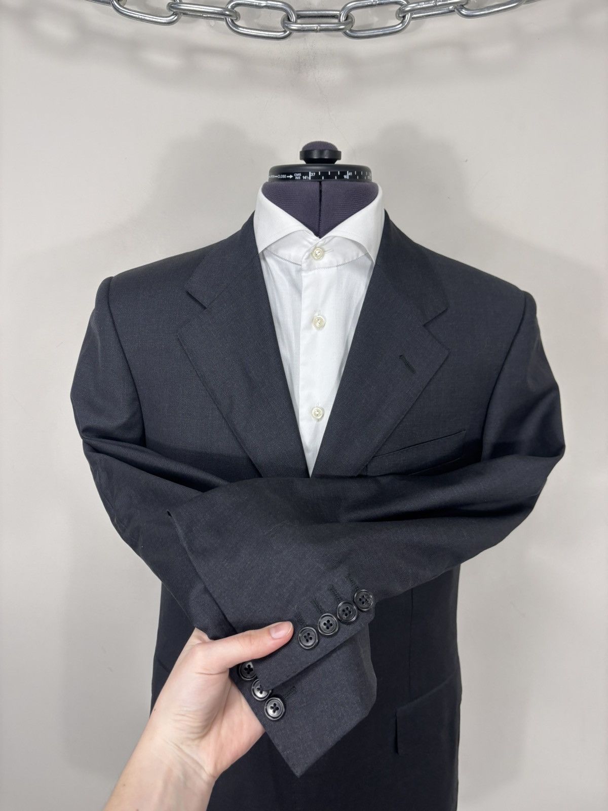Corneliani Corneliani Linea Sartoria Men’s Grey Wool Blazer Jacket Size 48R - 8 Thumbnail
