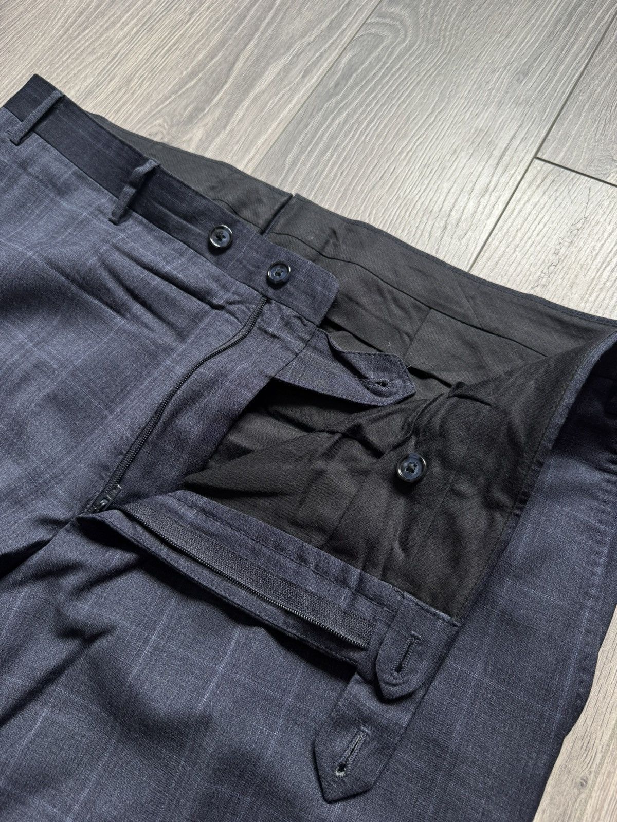 Corneliani Corneliani Dark Blue Wool Windowpane Two-Piece Suit 54R Size 54R - 15 Thumbnail