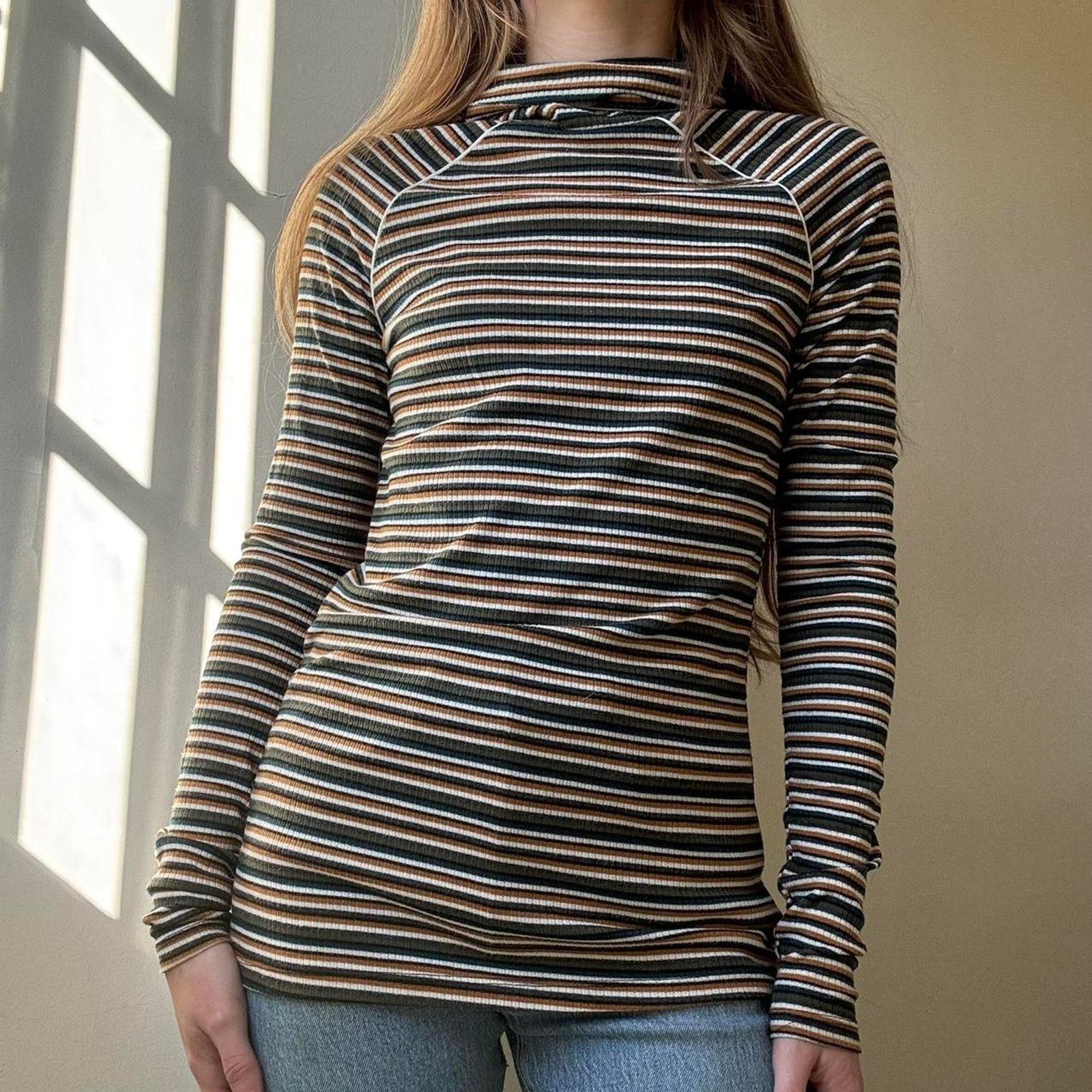 Other Camp Collection 1970s Style Stripe Ribbed Turtleneck XS Size XS / US 0-2 / IT 36-38 - 2 Thumbnail