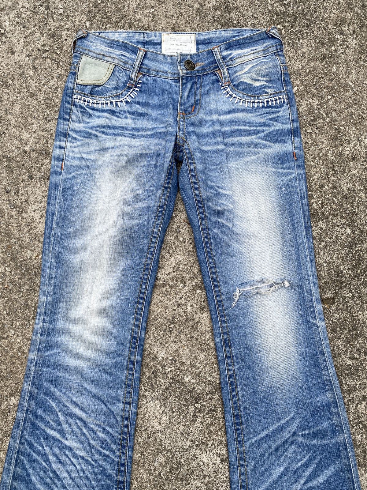If Six Was Nine × Japanese Brand × Tornado Mart 1990s - Lolita Jeans Japan Claws Mark Washed Flare Denim Size US 29 - 3 Thumbnail
