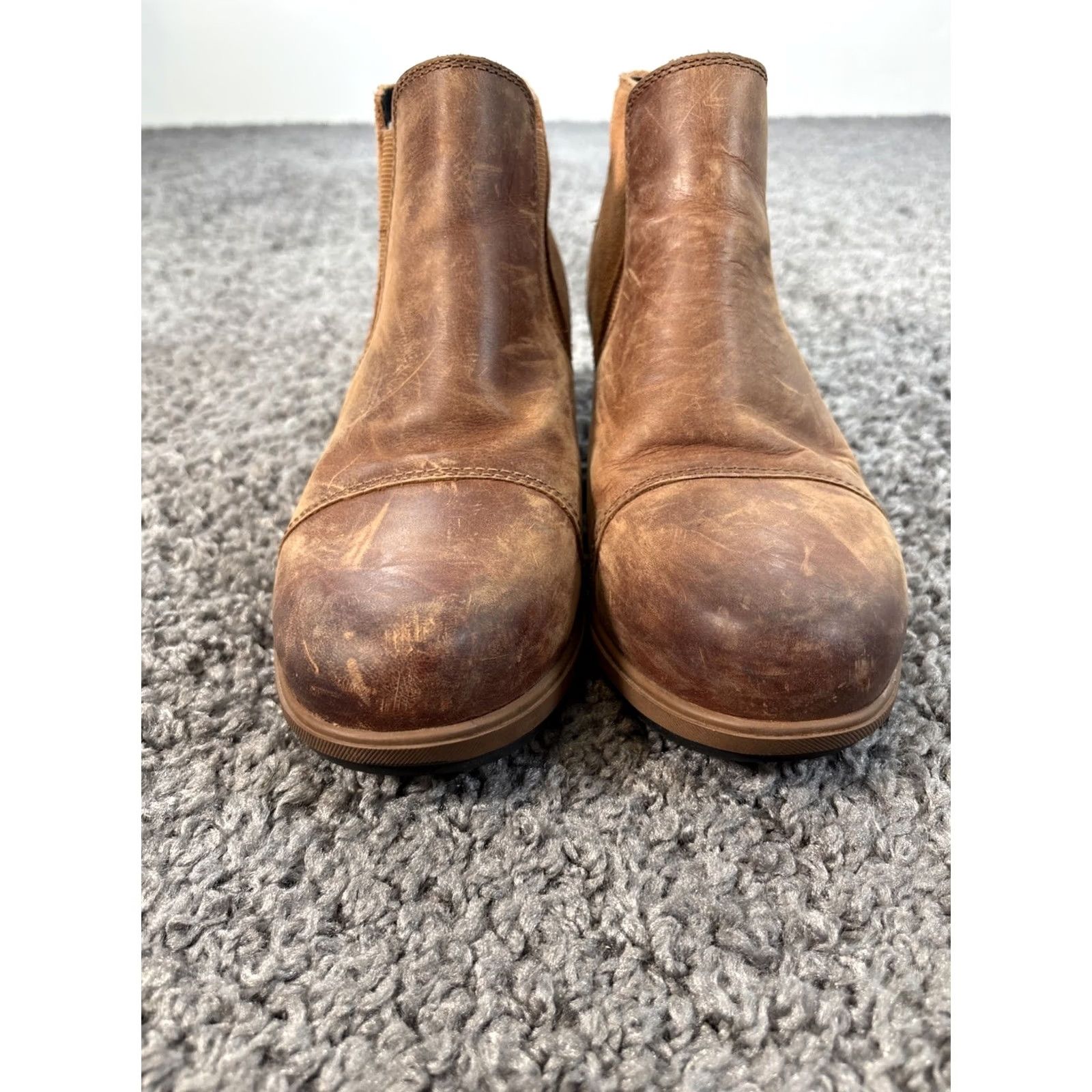 SOREL Sorel Womens Bootie Evie Wedge Heel Ankle Boot Brown Leather 8.5 M NL3816-242 Casual, Travel, Workwear 2-2.9 in Size US 9 / IT 39 - 2 Thumbnail