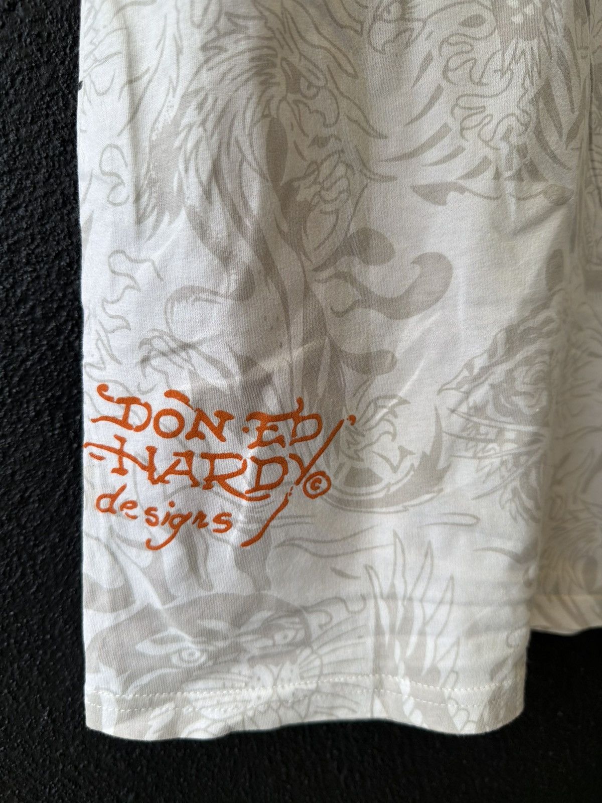 Ed Hardy × Glo Gang × Unknown London Rare Vintage AOP Y2K Ed Hardy "Death Before Dishonor" Eagle Size US XS / EU 42 / 0 - 8 Thumbnail