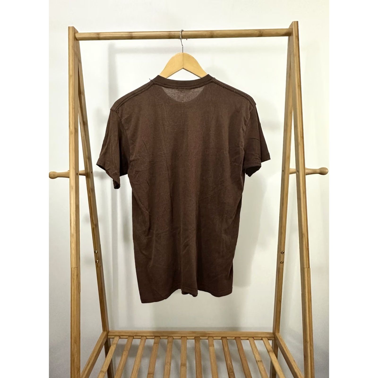 Vintage VTG 80s Paper Thin Selvedge Front Pocket Single Stitch Blank Brown T-Shirt XL Mens Size US XL / EU 56 / 4 - 2 Thumbnail