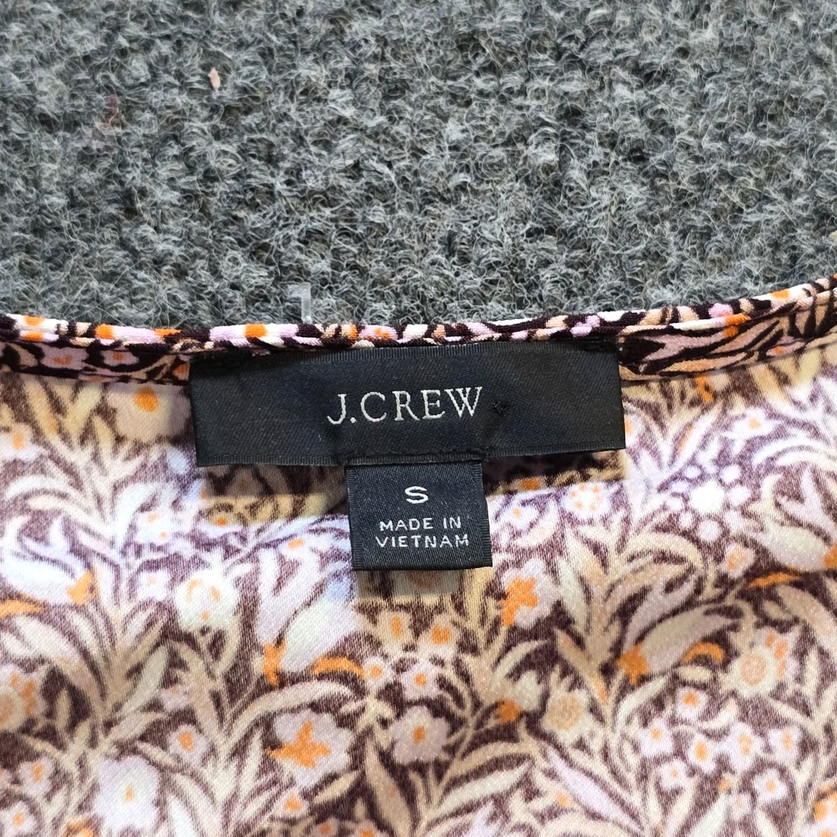 J.Crew J.CREW Blouse Womens Size S Brown Pink Floral Keyhole Long Sleeve Casual Career Shirt Size S / US 4 / IT 40 - 4 Thumbnail