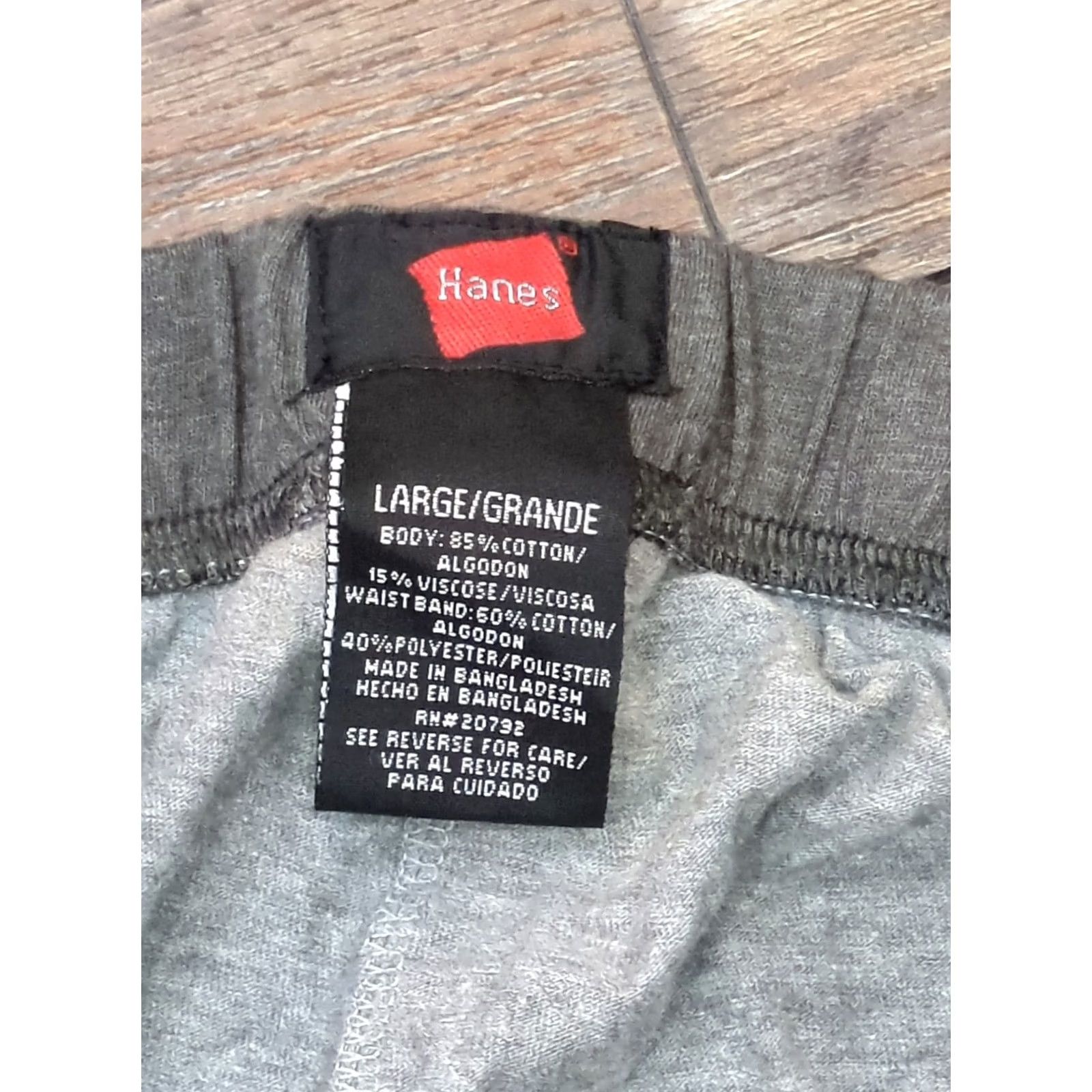 Hanes Hanes Men L Solid Knit Sleep Pajama Lounge Pants Drawstring Gray Size US 33 - 2 Thumbnail