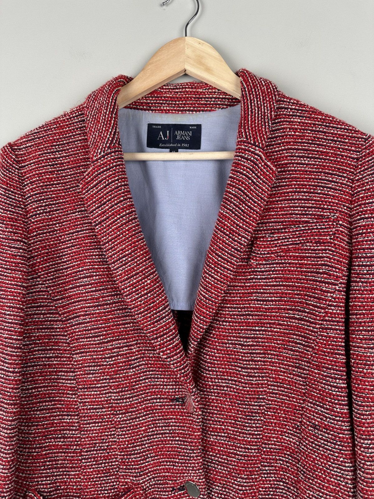 Giorgio Armani Armani Jeans Knit Blazer Jacket Size L / US 10 / IT 46 - 3 Thumbnail