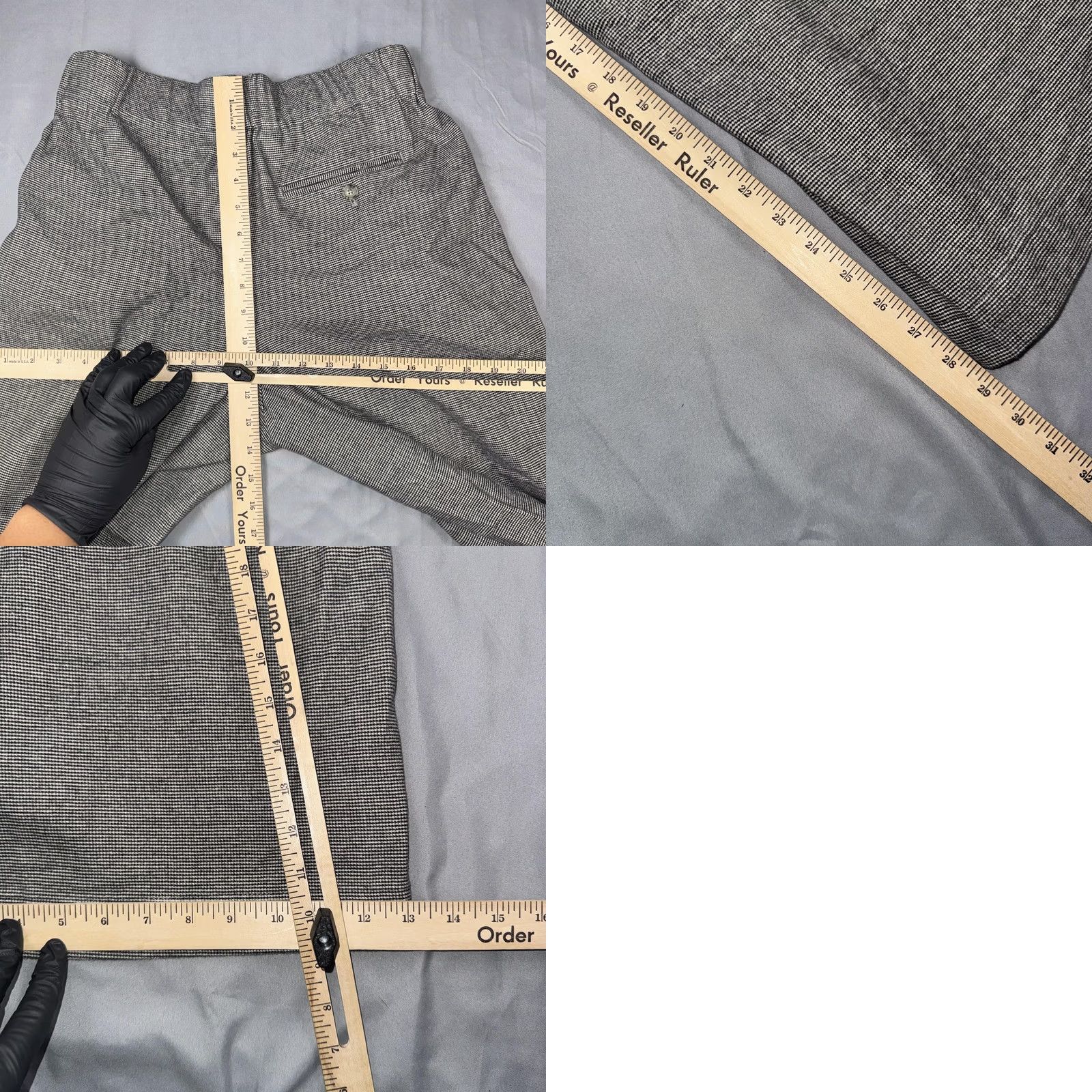 Marine Layer Marine Layer Pants Womens Small Gray Check Twill Pull On Pleated Wide Leg Size 28" / US 6 / IT 42 - 8 Thumbnail