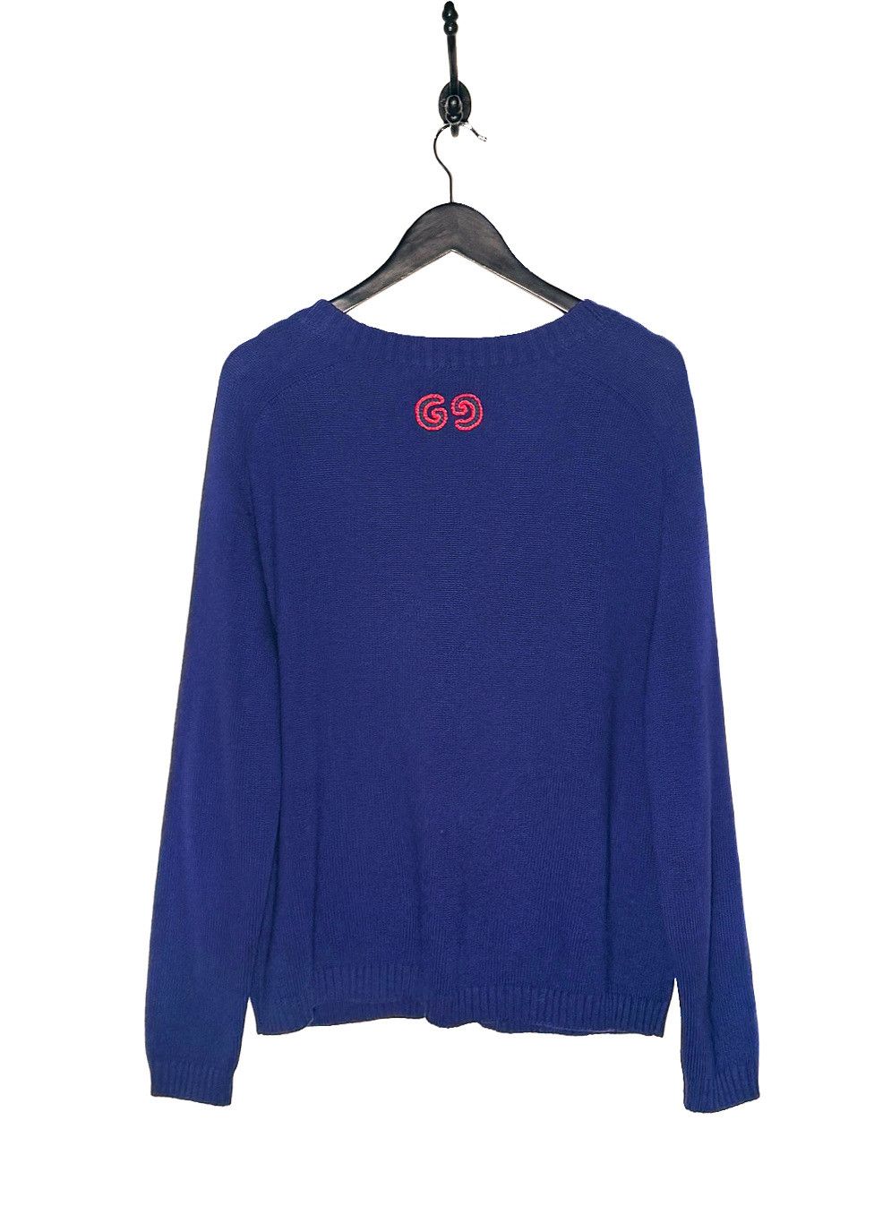Gucci Gucci Blue GG Embroidery Wool Cardigan Sweater - SMALL Size S / US 4 / IT 40 - 3 Thumbnail