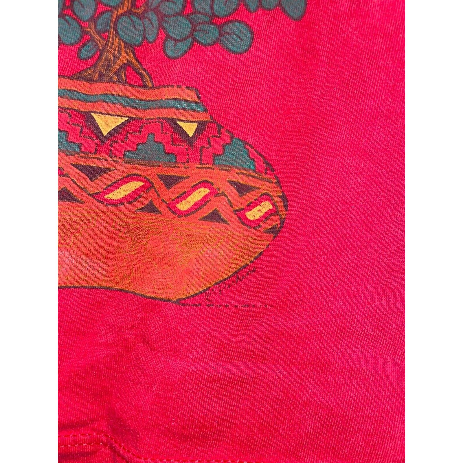 Jerzees Vintage Native Sleeper Shirt Mexican Art Vase Pots Tee 90s Size US XL / EU 56 / 4 - 4 Thumbnail