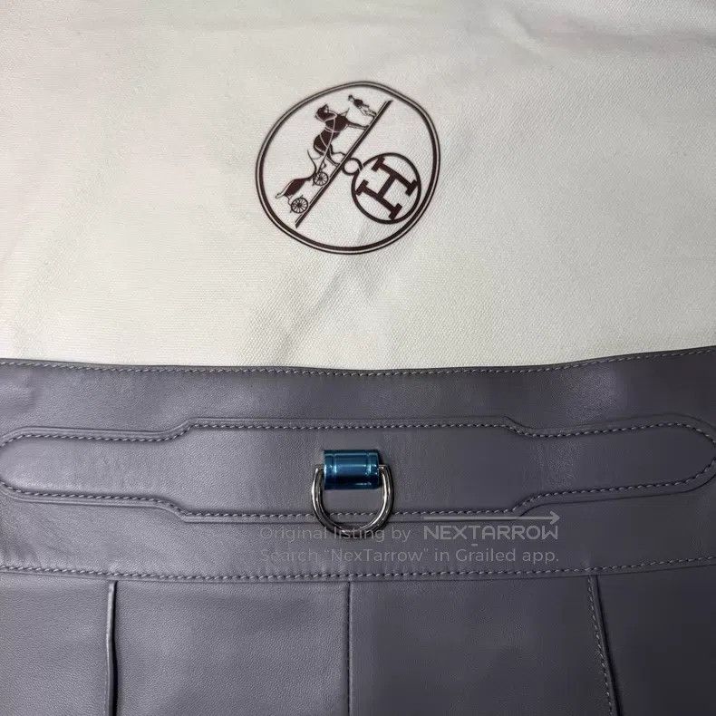 Hermes Hermes Gray Side Zip Sheepskin Short Skirt Size 42" / US 20 - 3 Thumbnail