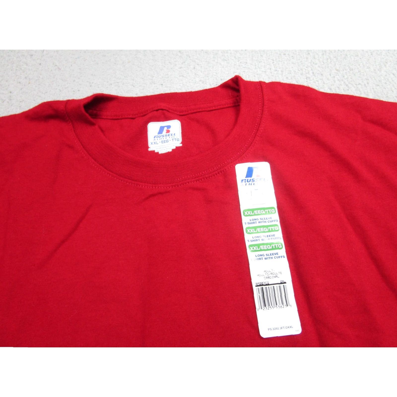Russell Athletic RUSSELL ATHLETIC Long Sleeve Shirt Mens 2XL Cardinal Red Crewneck Cotton Size US XXL / EU 58 / 5 - 3 Thumbnail