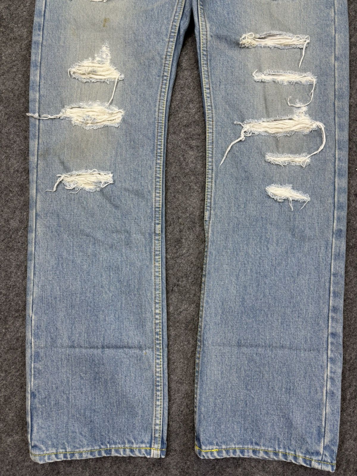 Japanese Brand 💥Insane 90s Style💥Rolling Craddle Distressed Denim K33 Size US 29 - 4 Thumbnail