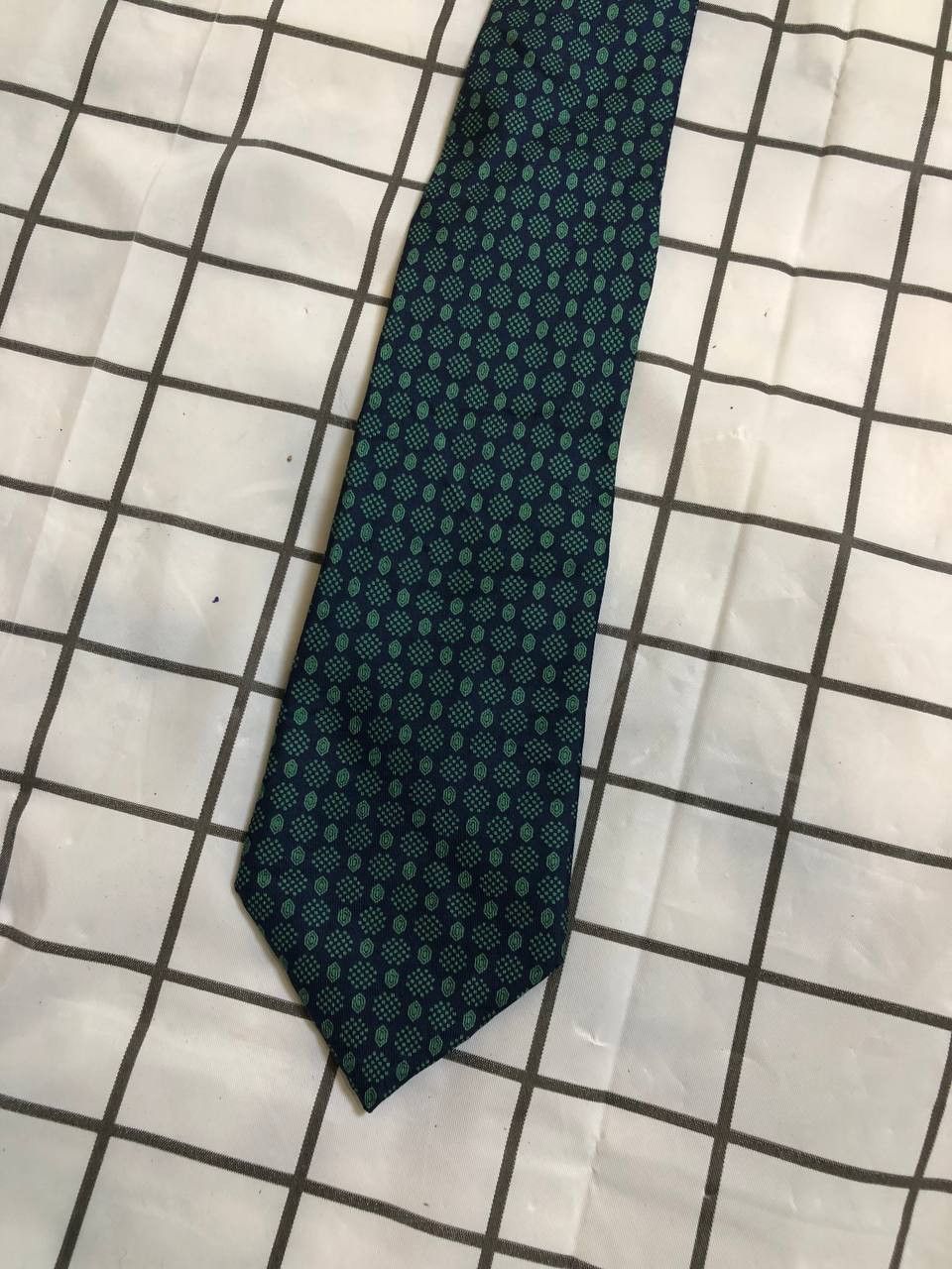 Cerruti 1881 Vintage silk tie | Cerruti 1881 | green with diamond print Size ONE SIZE - 4 Thumbnail