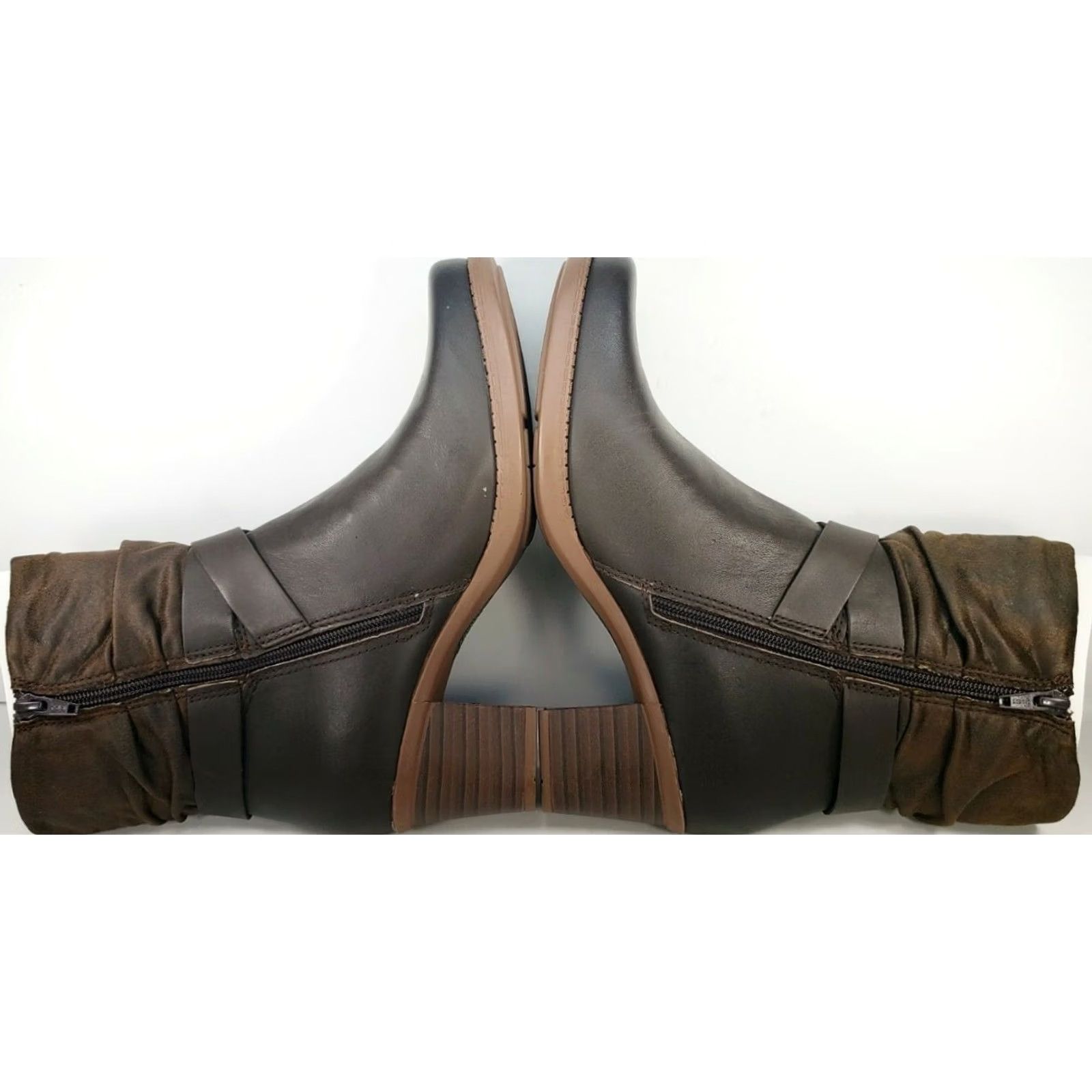 Vintage Earth Origins Wheaton Wade Women’s Leather Mid Boots Bark Brown Size 9.5 Size US 10 / IT 40 - 7 Thumbnail