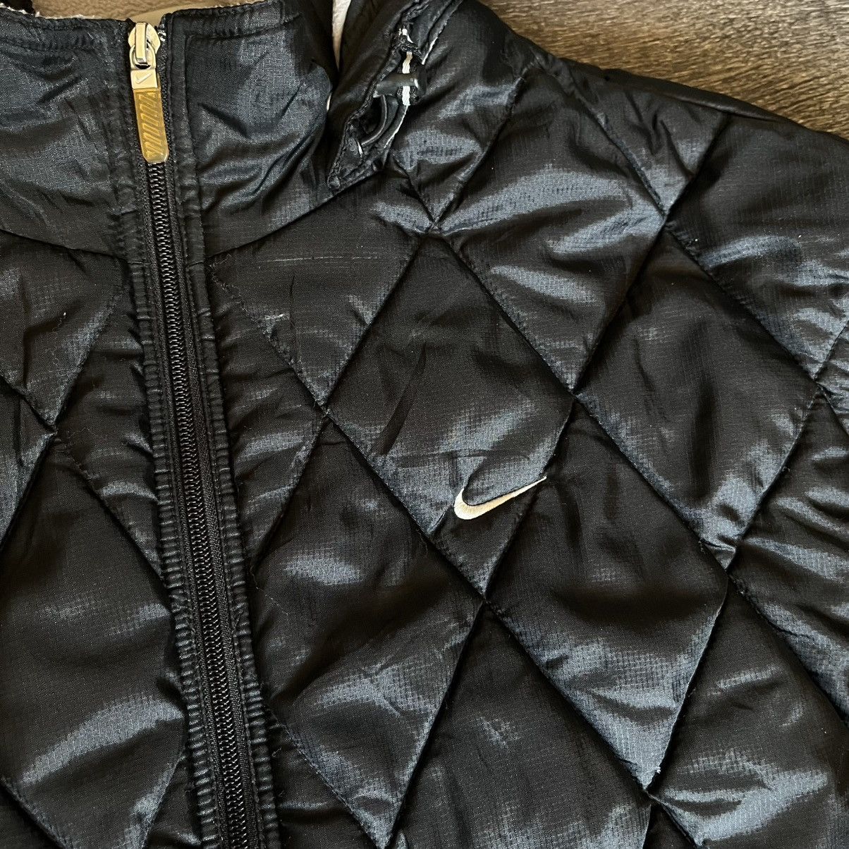Nike Vintage 2000s Nike Quilted Puffer Down Zip Up Hooded Jacket Size US L / EU 52-54 / 3 - 4 Thumbnail