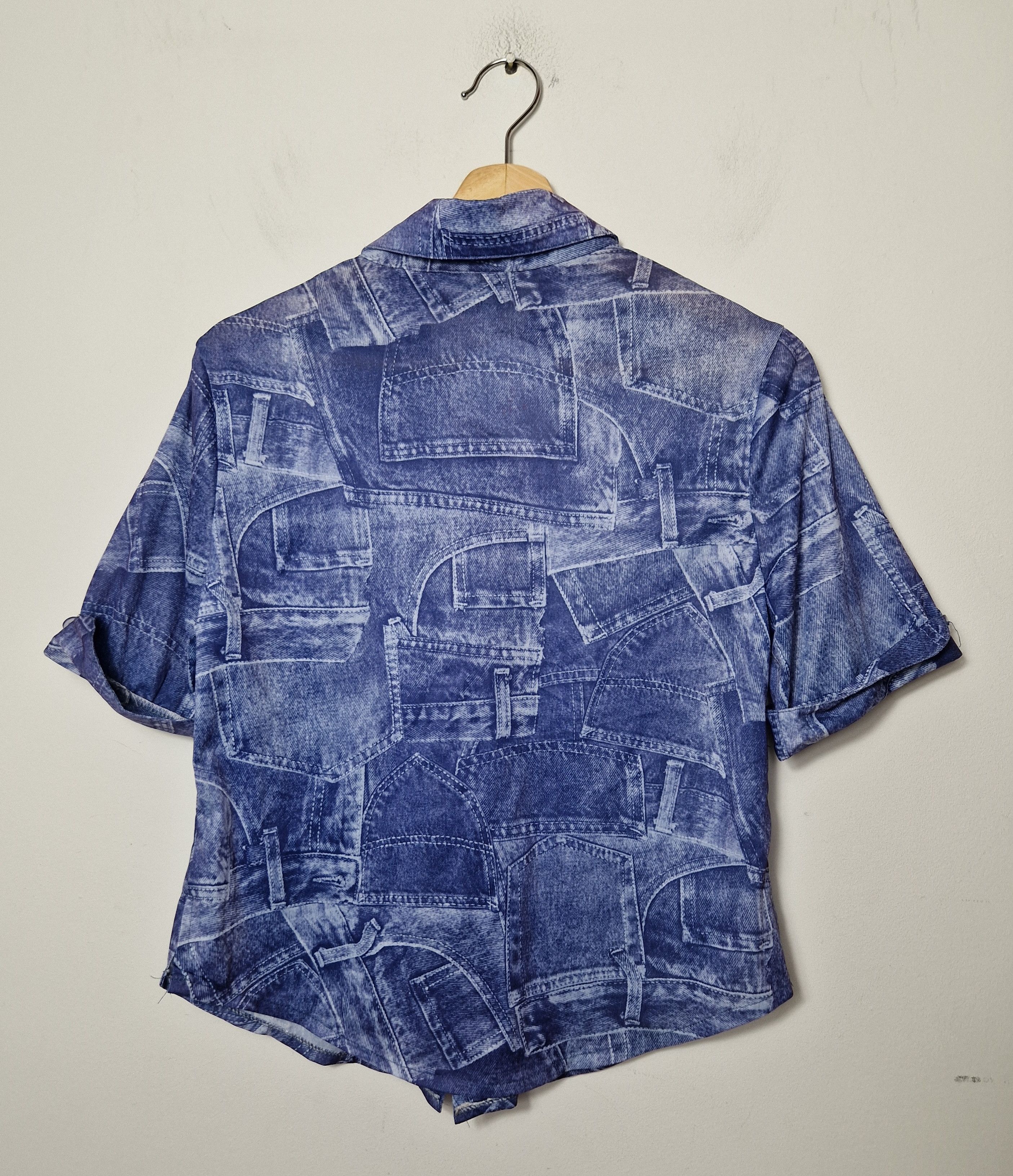 Versace Versace vintage denim print DSWT blouse Size S / US 4 / IT 40 - 3 Thumbnail