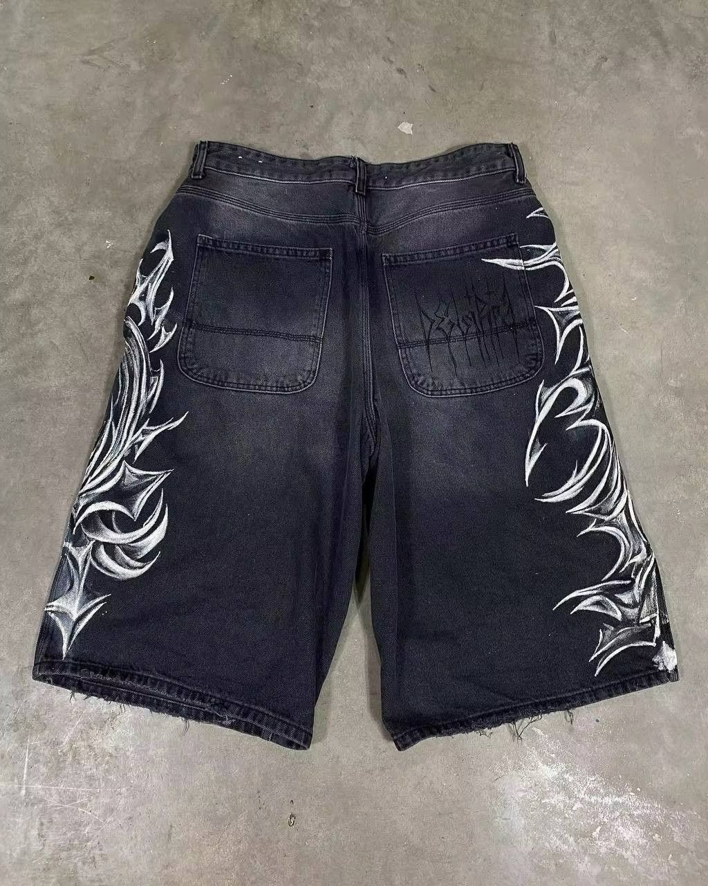 Japanese Brand × Vintage geometric print denim shorts Size US 36 / EU 52 - 5 Thumbnail