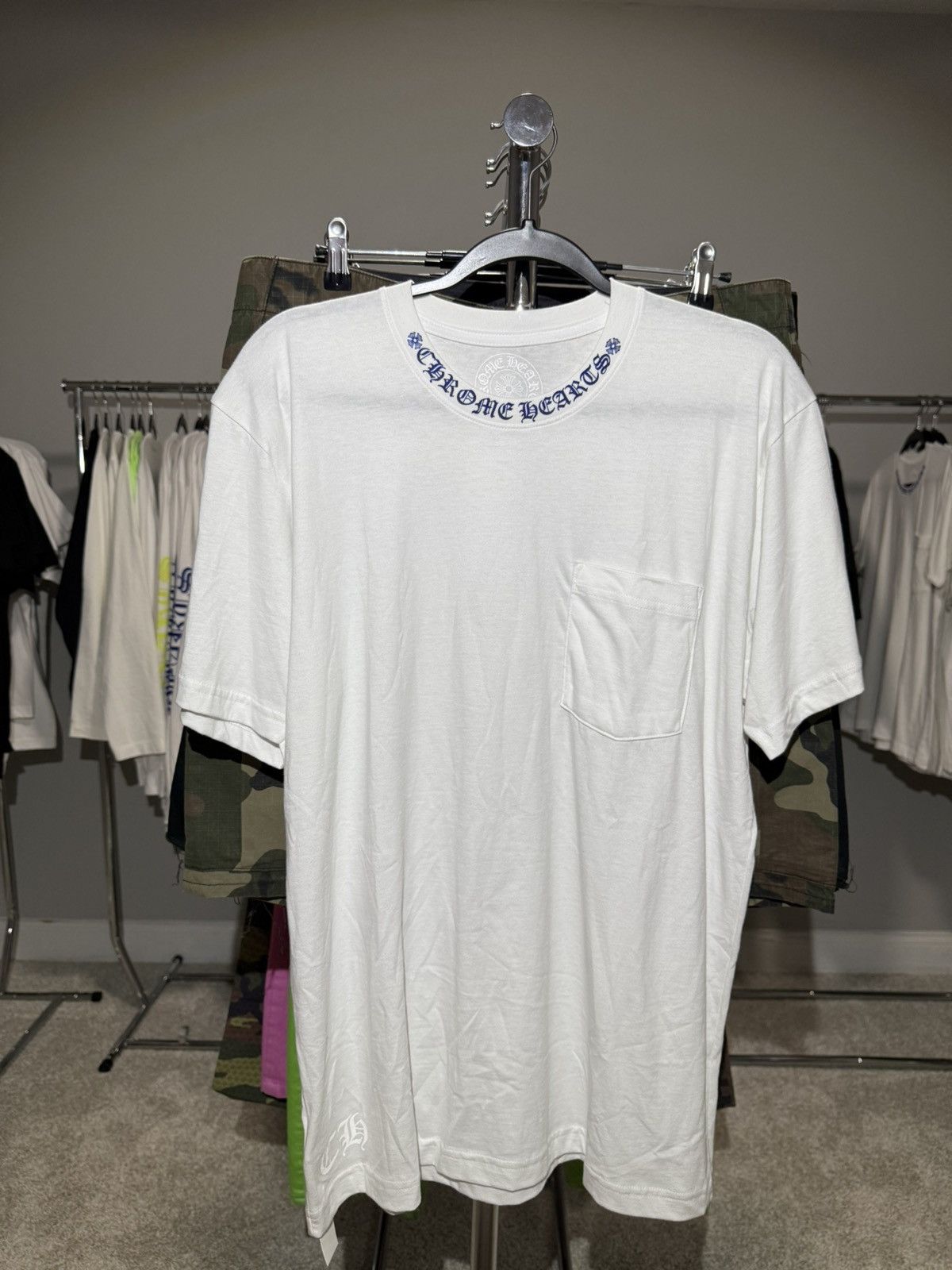 Chrome Hearts Chrome Hearts White Blue/Neck Logo S/s Size US L / EU 52-54 / 3 - 1 Thumbnail
