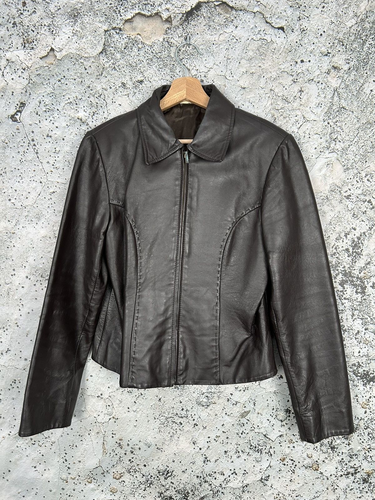 Genuine Leather Vintage Avant Garde Genuine Leather Jacket 90s Grunge Punk Size XL / US 12-14 / IT 48-50 - 1 Thumbnail